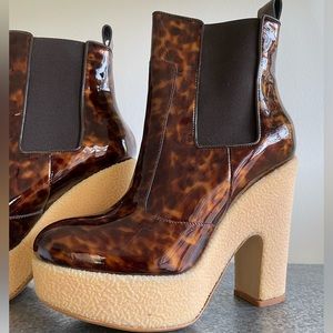 NIB ALLSAINTS BLAISE CHELSEA BOOTS TORTOISE SHELL